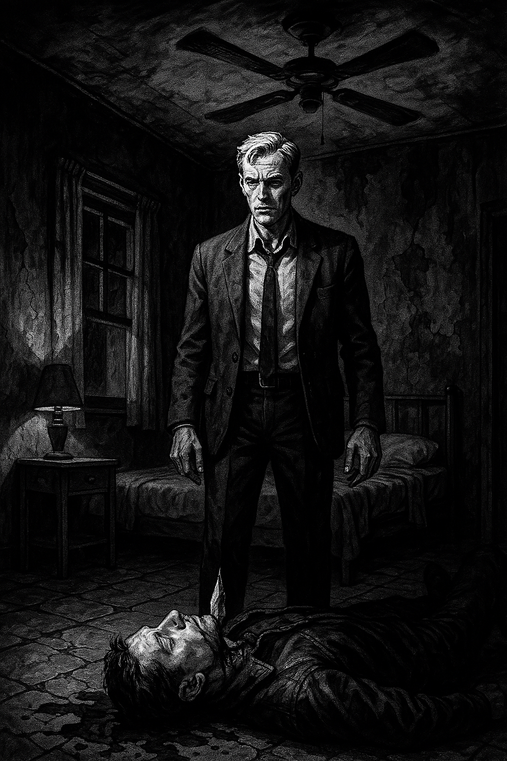 The opening scene of The Chain: a safe house in Tangier, late at night.